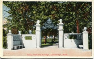 1.12 CPC - “Gate, Harvard College, Cambridge, Mass.” ca.1915-1930 [German Novelty Co., Roxbury, MA]