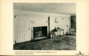 1.95 CPC - “Living Room, Judge Joseph Lee House (built before 1760) Cambridge, Massachusetts” ca.1920-1939 [Published for the Cambridge Historical Society by Maynard Workshop, Waban, MA]