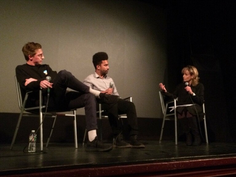 Filmmakers Henry Hayes and Zolan Kanno-Youngs with moderator, Robin Young