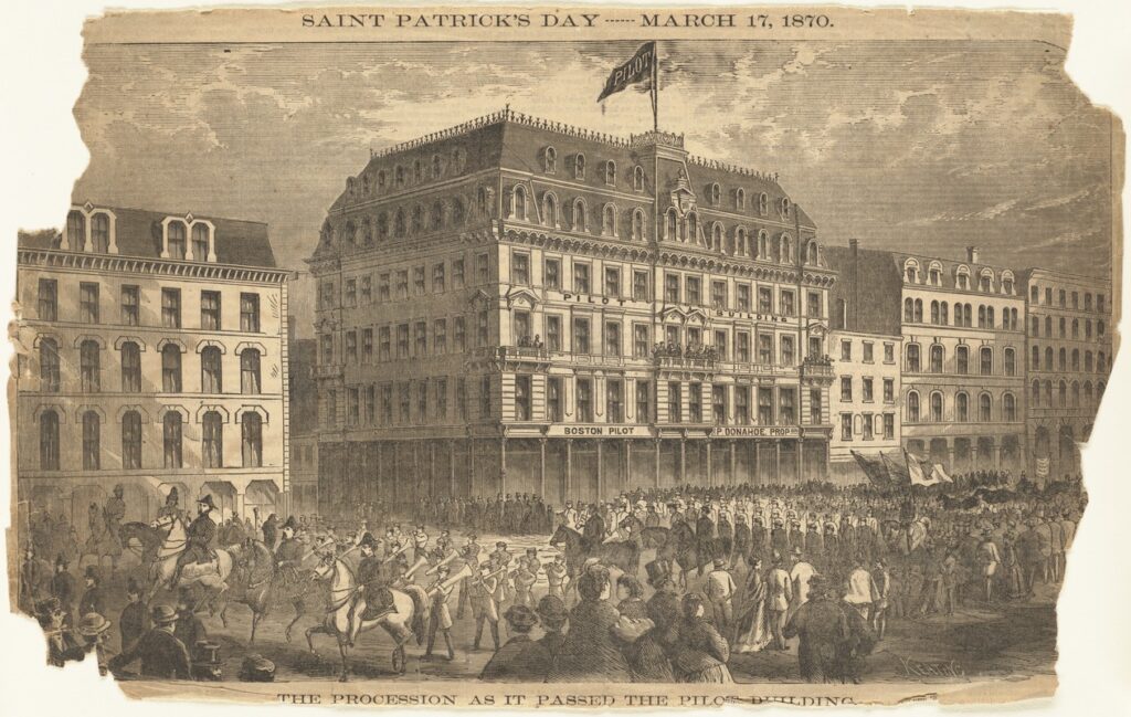 The American Flag flying over City Hall on March 17th 1870