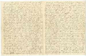 A handwritten 19th century letter