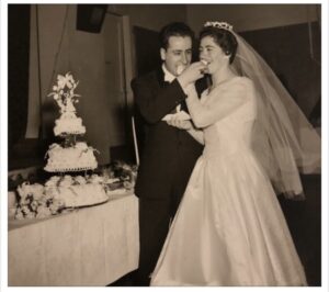 John and Dina Fenerlis on their wedding day, April 20, 1958, at Saints Constantine and Helen Church. 