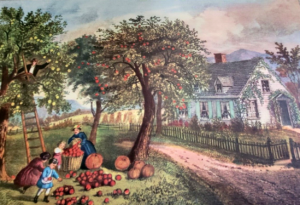 “Family Picking Apples,” Currier and Ives, 1870.