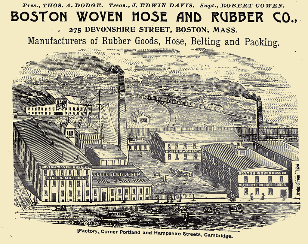 A 1896 Boston Woven Hose ad. 
