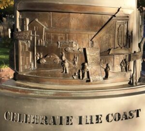 Detail of David Fichter's "Celebrate the Coast" sculpture, McElroy Park