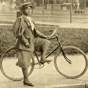 Cambridge cyclist and activist Katherine “Kittie” Knox, circa 1895.