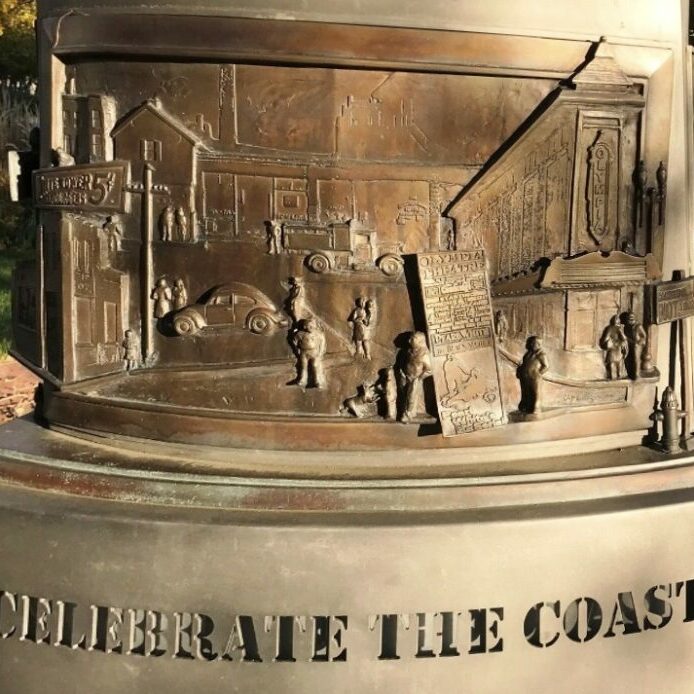 Detail of David Fichter's "Celebrate the Coast" sculpture, McElroy Park