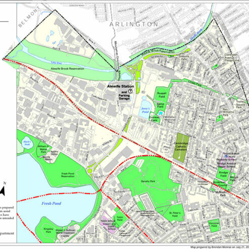 Map of the North Cambridge neighborhood as defined by the Cambridge Development Department in 2016
