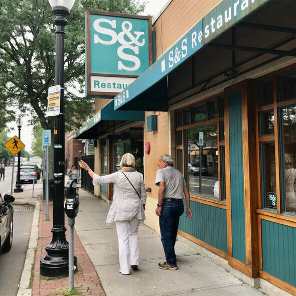 The S&S Restaurant storefront in Inman Square in June 2019.