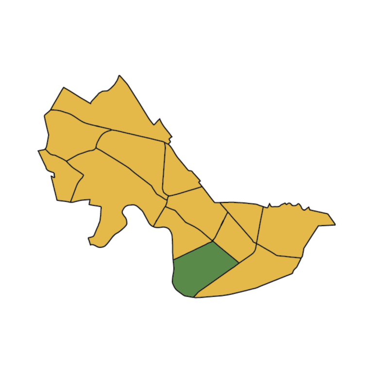 Yellow Map of Cambridge with Cambridgeport highlighted in green